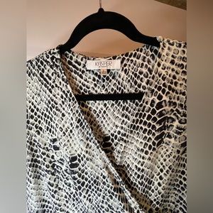 Kasper Dress sleeveless snakeskin pattern Large L size